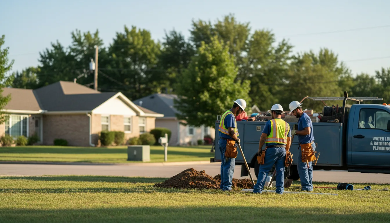 Residential water line and bathroom plumbing service in Diagonal, IA